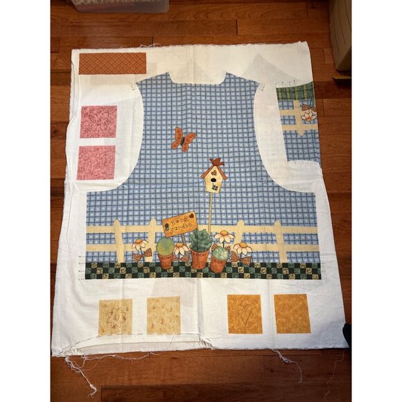 Gardening Angel Vest Sewing Fabric Craft Panel Whimsical Illustration & Detailed - Picture 13 of 16